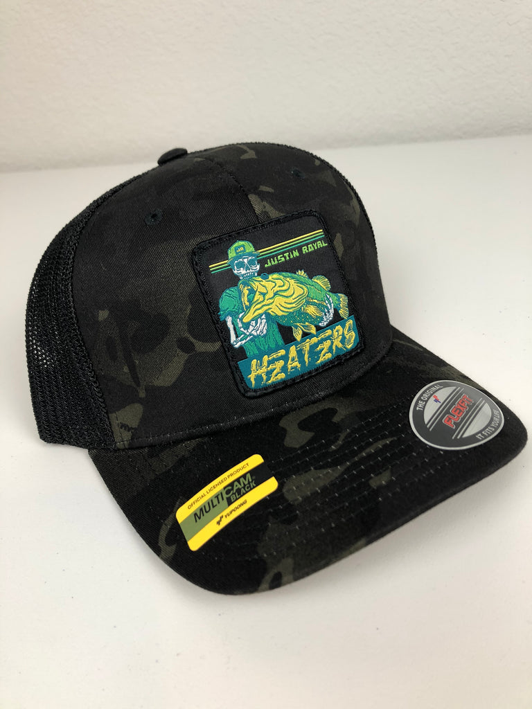 black camo flexfit hat