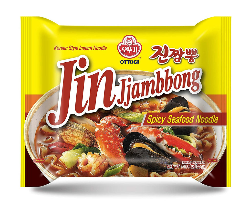 Ottogi Jin Ramen SPICY 4.23oz x 4, 오뚜기 진라면 매운맛 멀티 120g x 4