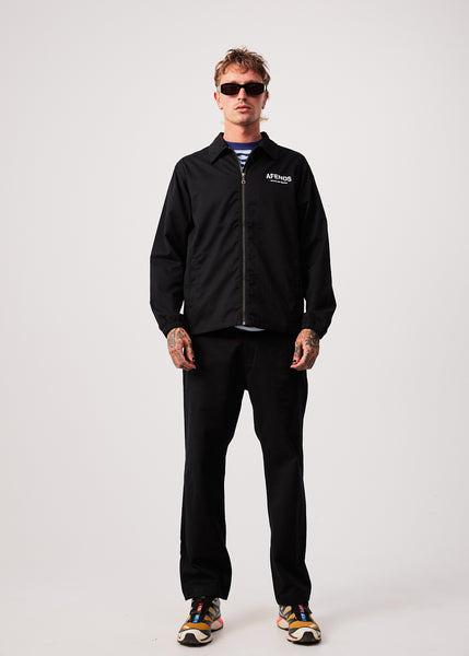 Spaced - Mens Recycled Coach Jacket - Black - Afends AU.