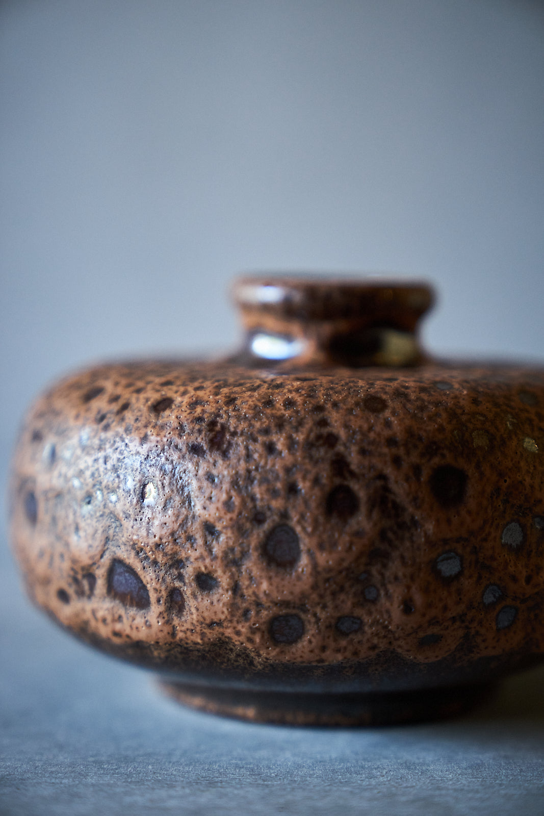 Rough Brown Glaze Flower Vase FAT LAVA