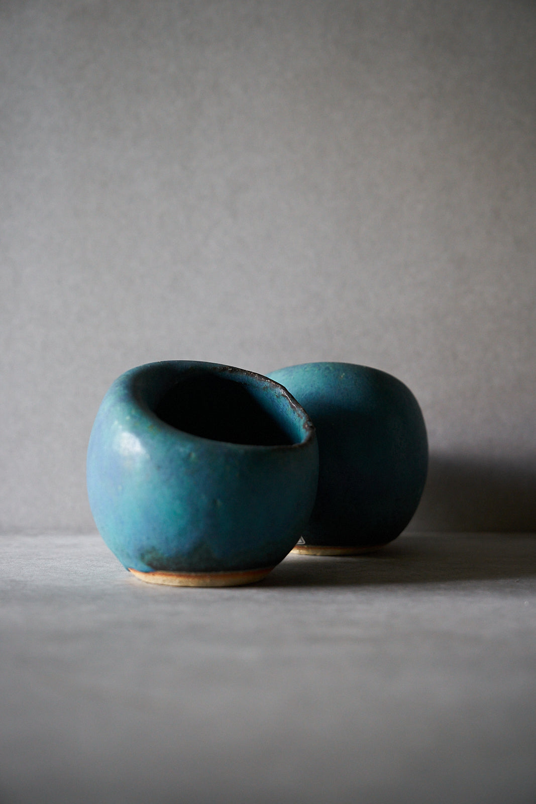 Blue Glaze Japanese Flower Arrangement Vase