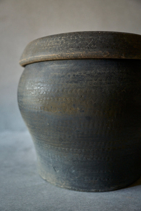 Unglazed Pot with Lid