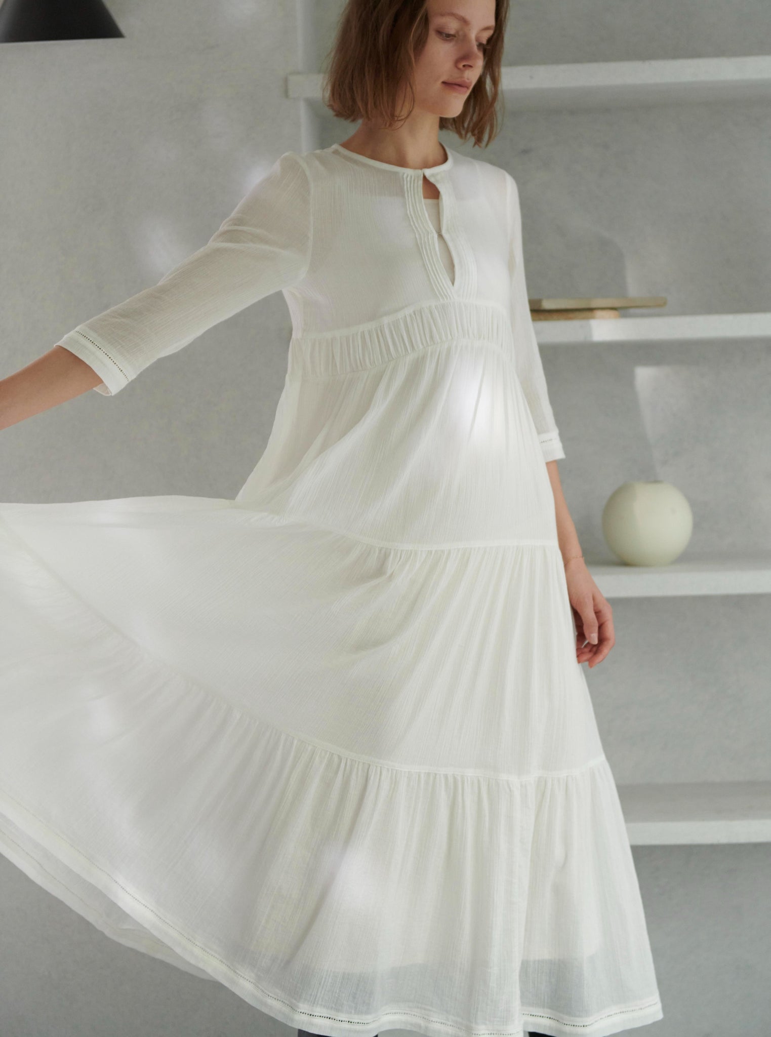 L'Or ロル Crepe Tiered Dress かじまり ショップガイド - www ...