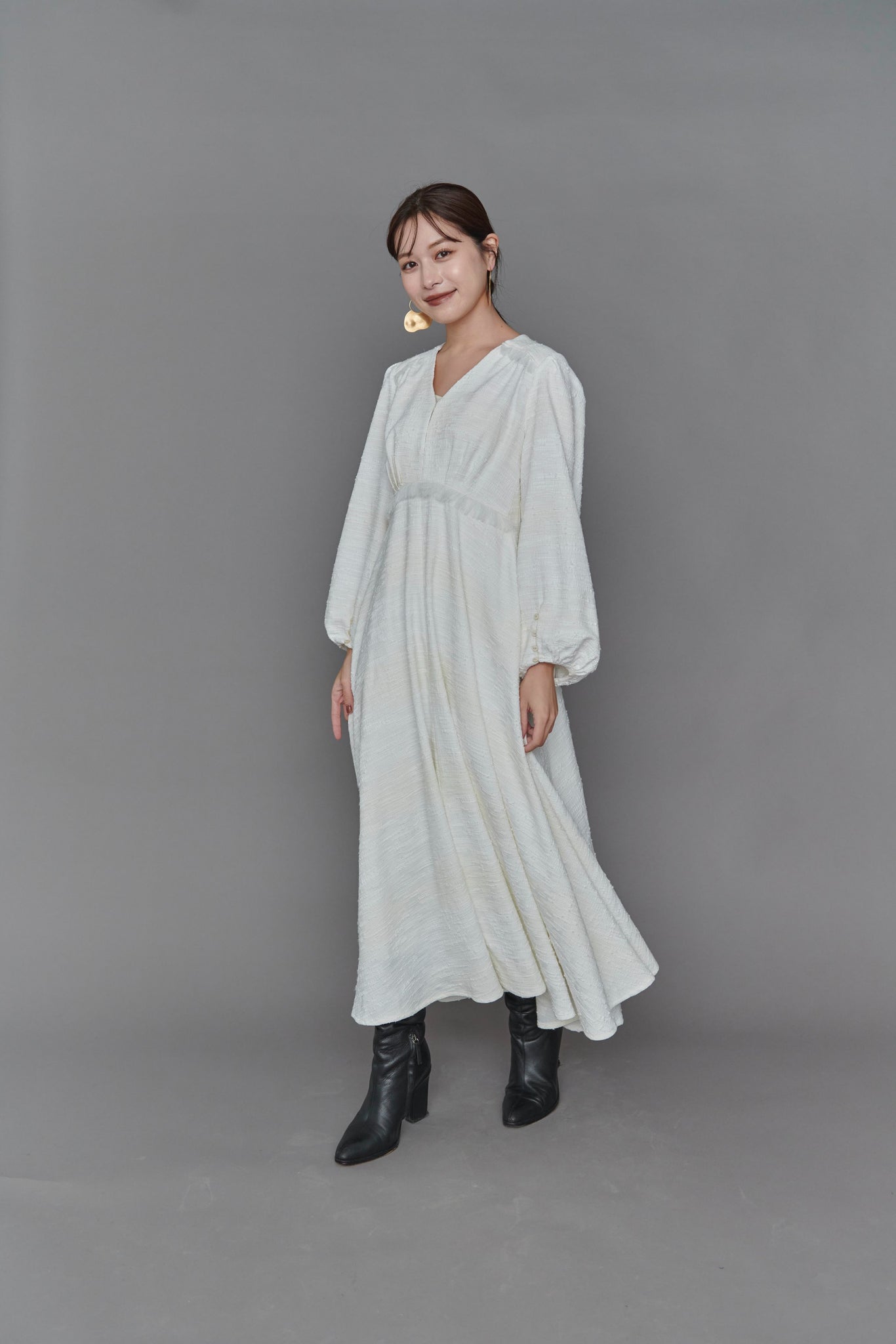 セール特価 Fringe Slub tweed Dress L'Or sleepyhollowevents.com