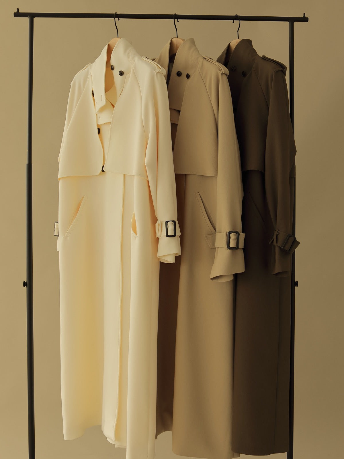 L'or 【stand collar long coat 】ベージュ | wise.edu.pk