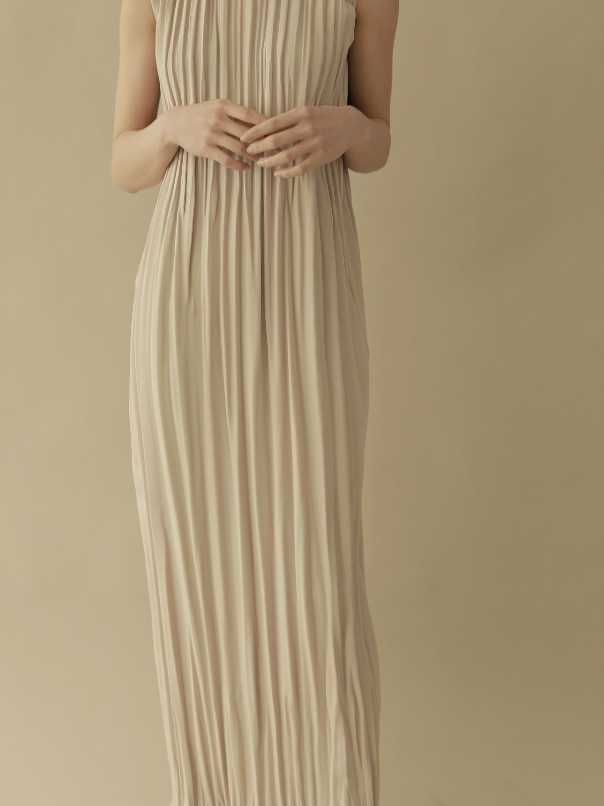Belted Pleats Dress | elisanievas.com