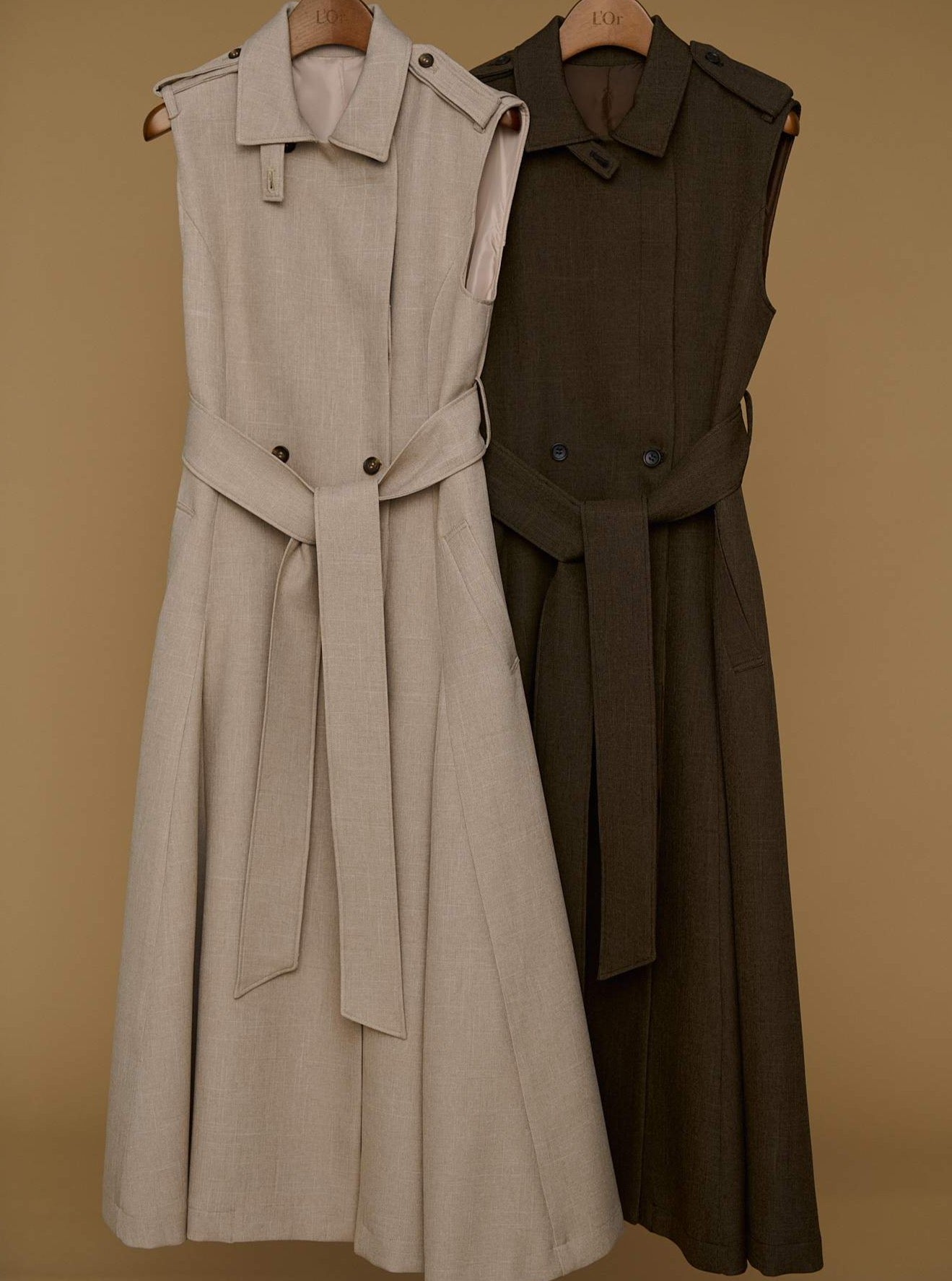 L'or Sleeveless Coat Dress トレンチワンピース | labiela.com