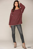 Two-Tone Round Neck Sweater Top