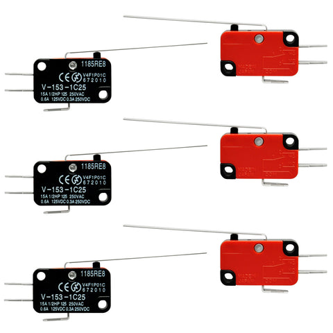 Micro interruptor momentáneo 1NO 1NC 250V 15A SPDT con palanca y rueda -  Cablematic