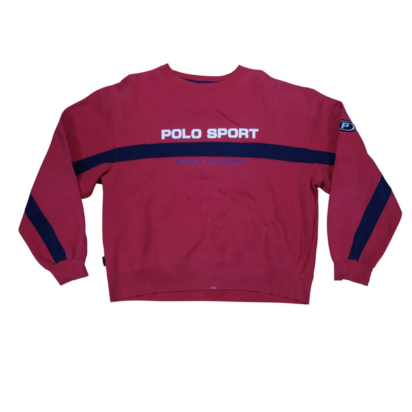 POLO RALPH LAUREN Girls Sweatshirt Jumper 12-13 Years Large Navy Blue, Vintage & Second-Hand Clothing Online