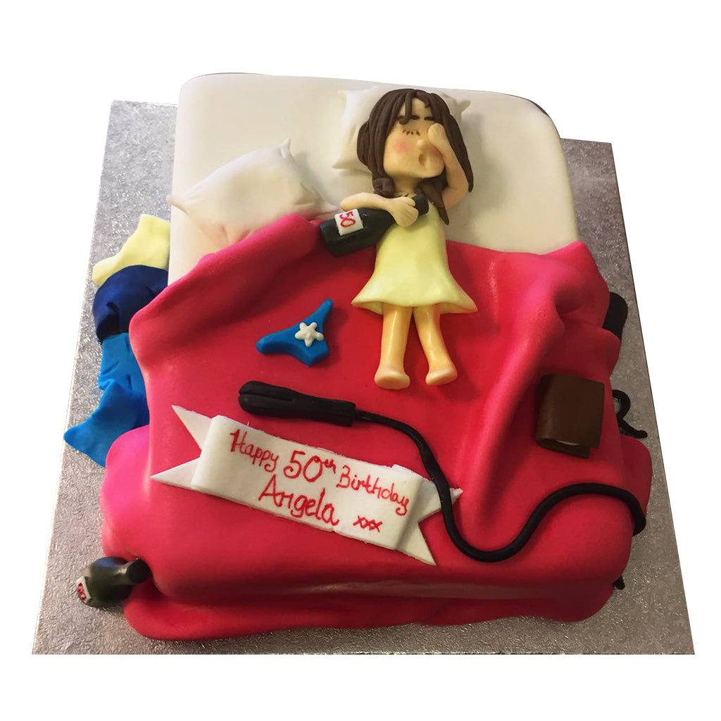 boy in bed cake