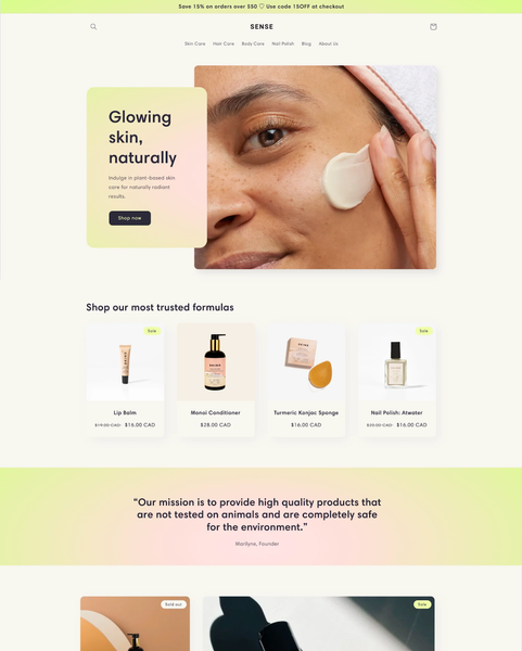 Sense - Best Shopify Themes For Beauty And Cosmetics Stores