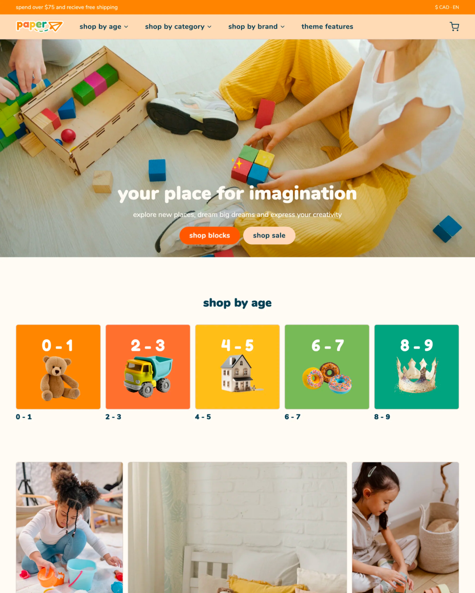 Paper Theme Ecommerce Website Template