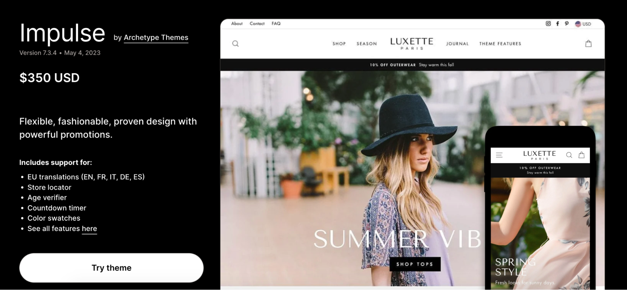 modern and feature-rich Shopify theme