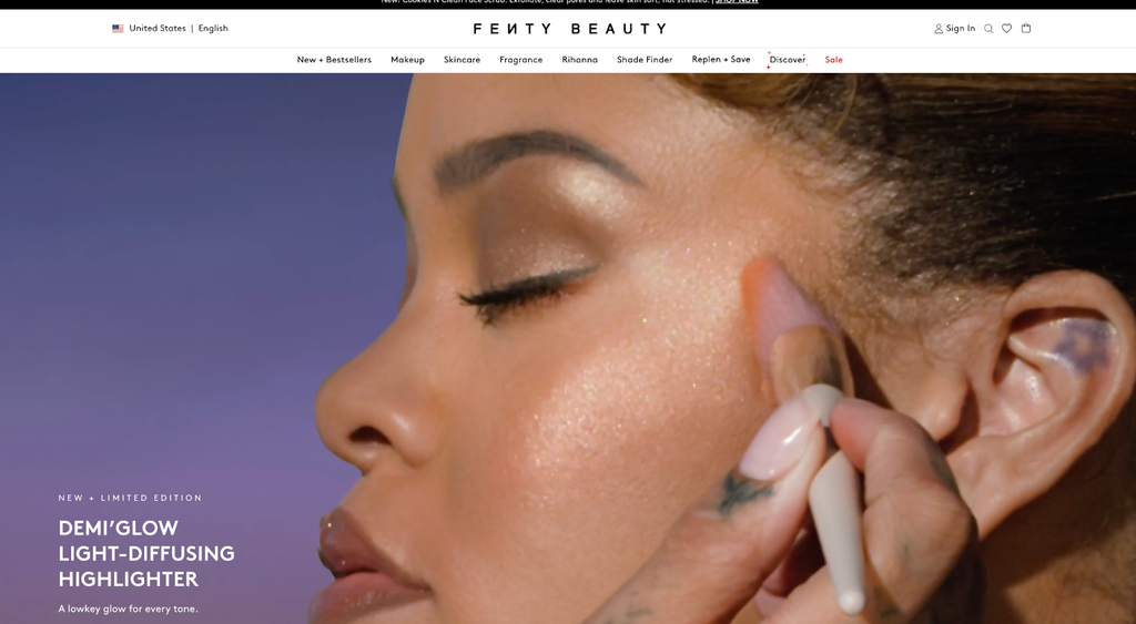 Fenty Beauty by Rihanna uses Dawn Theme