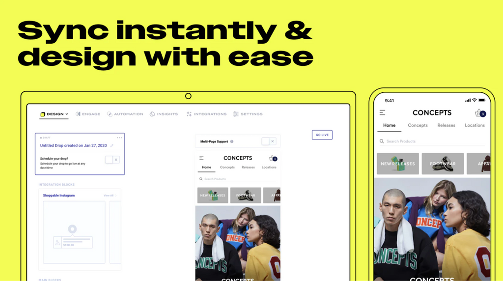 Tapcart's easy-to-use drag-and-drop editor lets you make your own iOS and Android apps without needing to know any code.