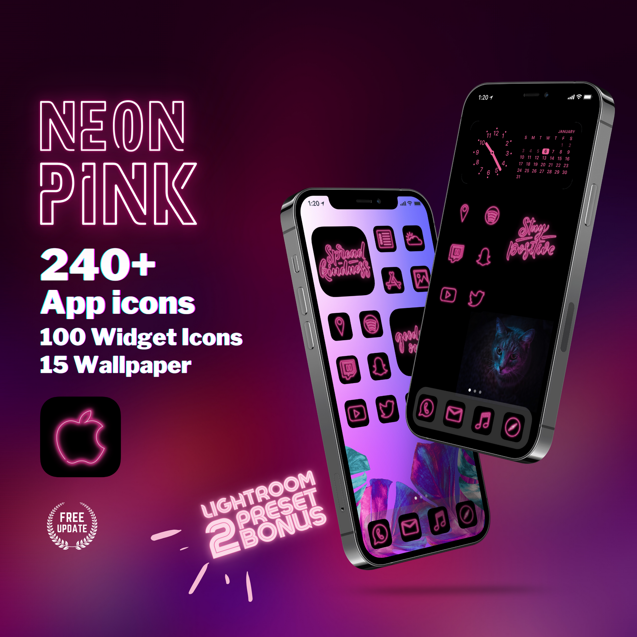 240 Neon Pink Icon Pack Ios 14 App Icons Social Media Icons Aesthet Game Cb