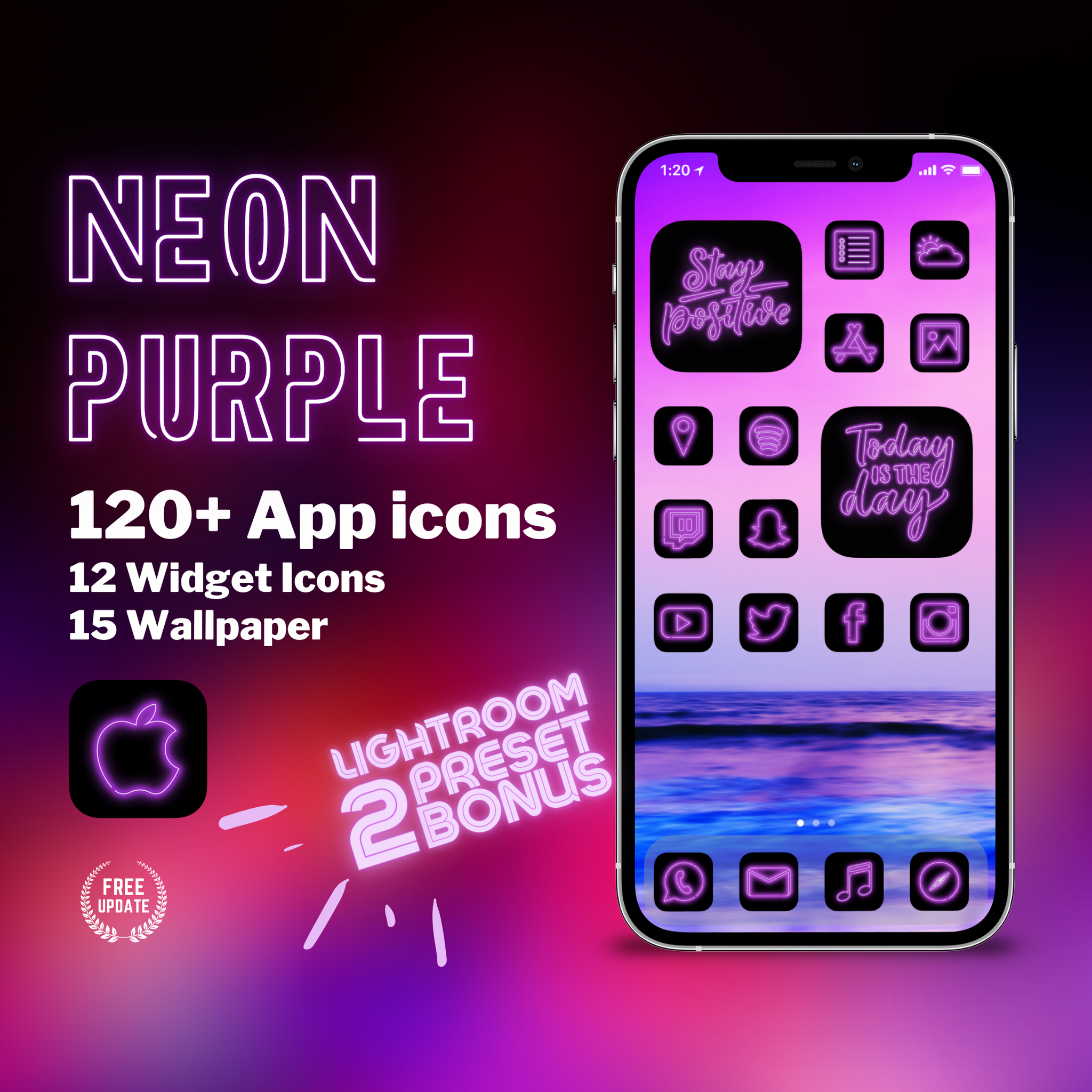aesthetic phone icon purple