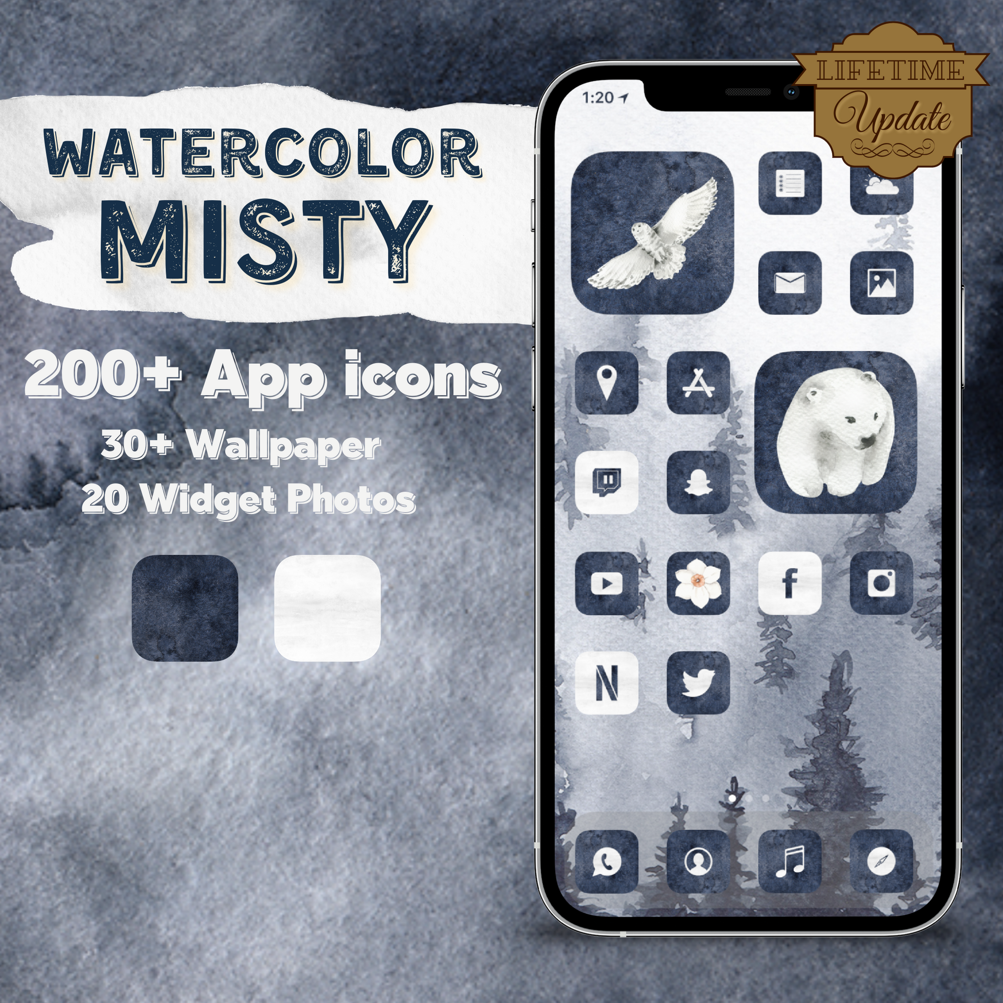0 Watercolor Misty Icon Pack Ios 14 App Icons Social Media Icons Game Cb
