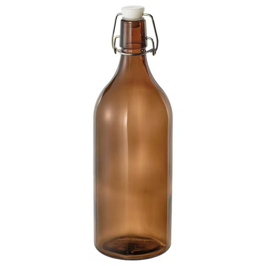 KORKEN Bottle with stopper, clear glass, Height: 11 Diameter: 4