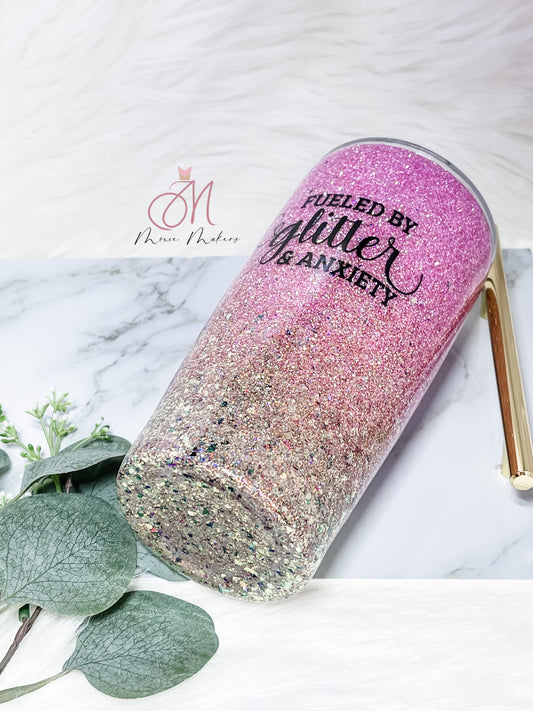 Designer Inspired Zipper Glitter Tumbler