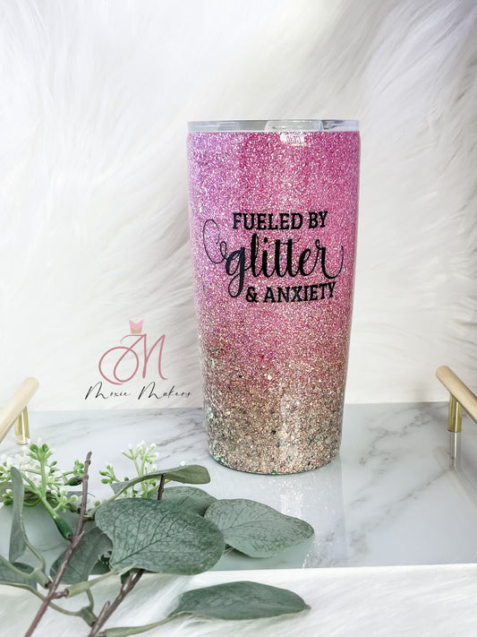 Designer Inspired Zipper Glitter Tumbler – Moxie Makers Co.