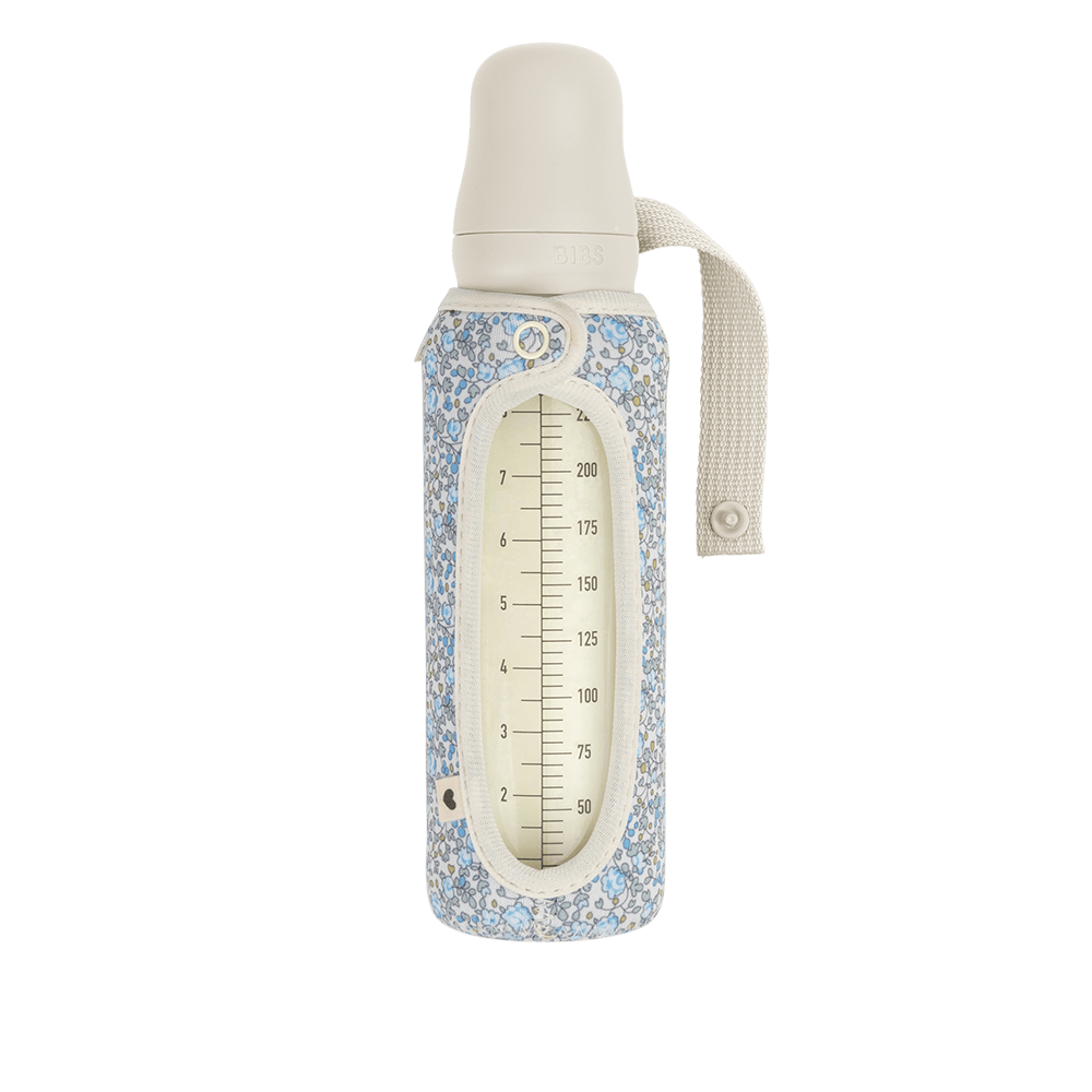 Bibs Baby Glass Bottle Complete Set - 225ml with Medium Flow Nipple - Iron