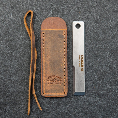 Knafs - Leather Strop for Honing Pocket Knives - Includes Stropping Compound