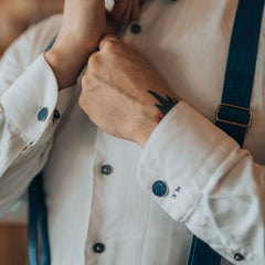 cufflinks with oork fabric