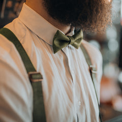 gift set green suspenders and bow tie