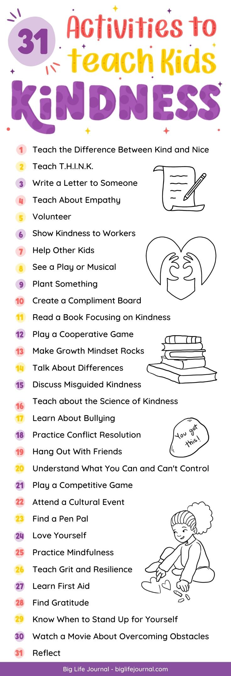 31 Activities to teach children kindness