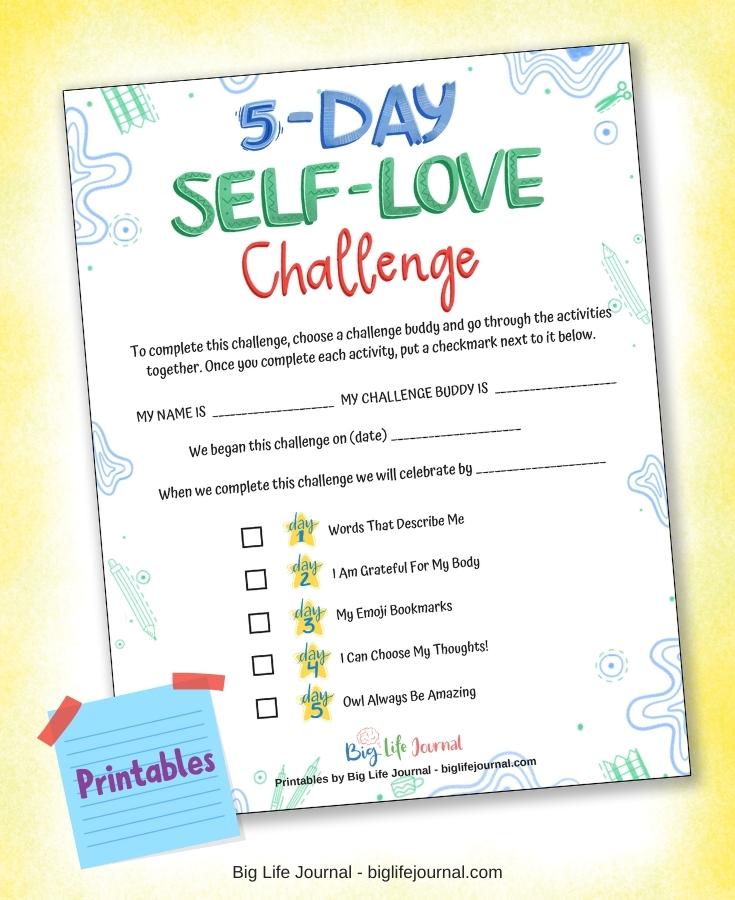 Free 5- Day Self-Love Challenge Printable