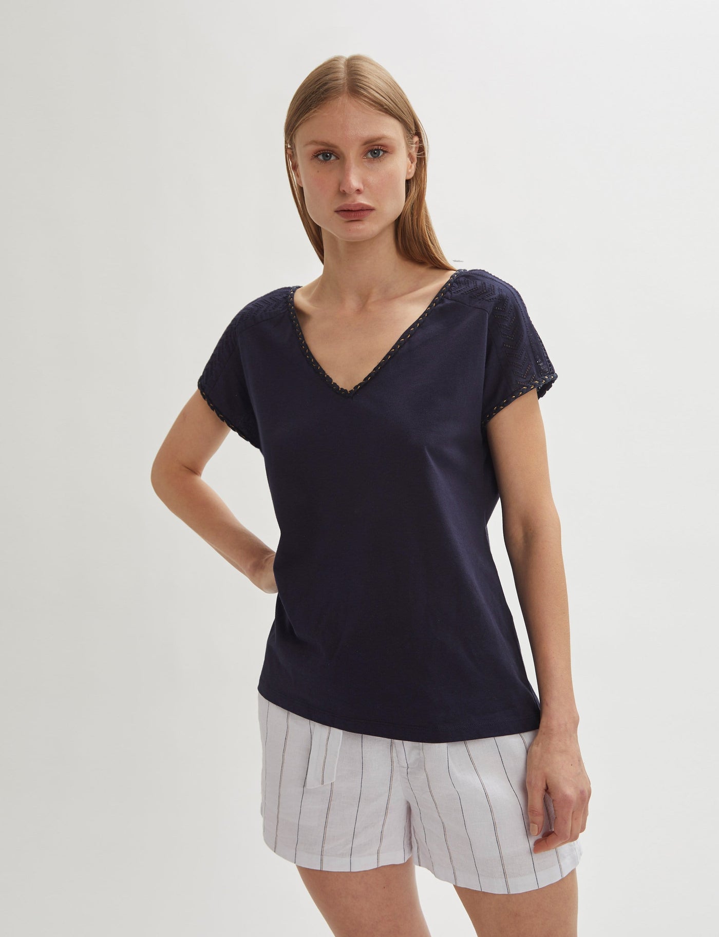 Broderie Anglaise Trim Top