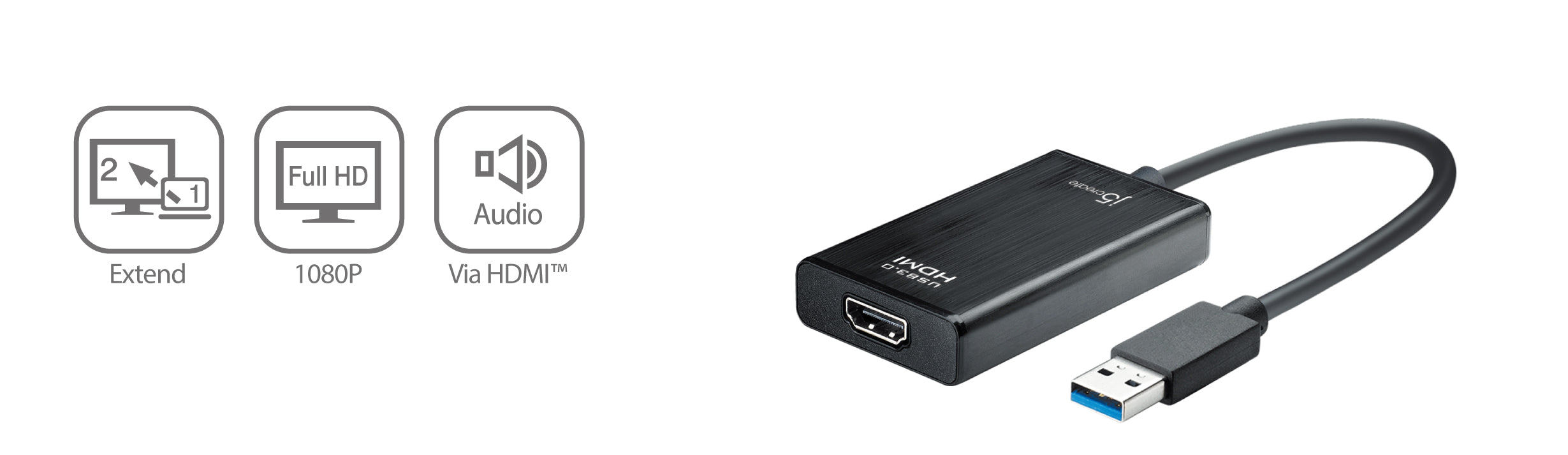 USB 3.0 to HDMI/DVI Video Adapter – Black (USB3HDMI)