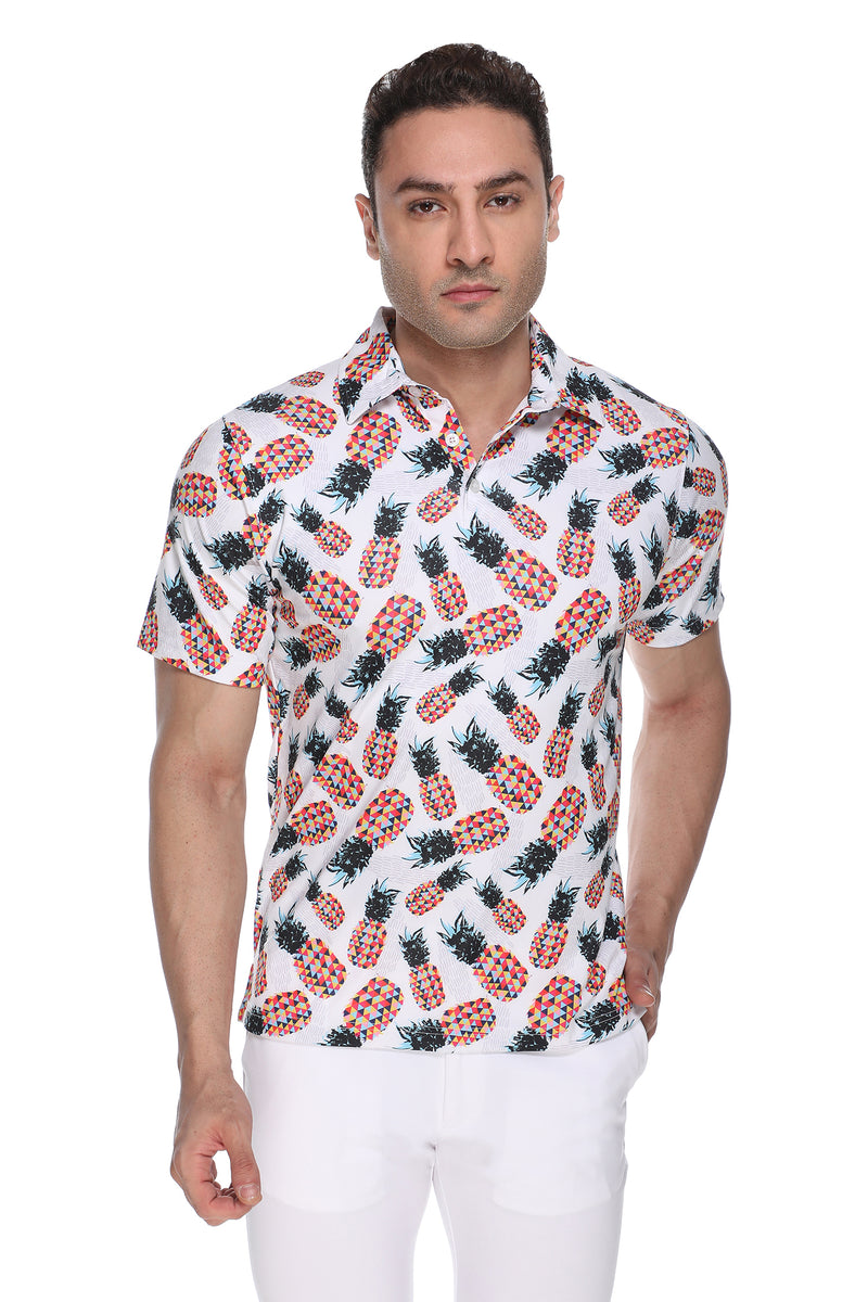Spunky Pineapples Mens Polo | Premium golf apparel and accessories in India