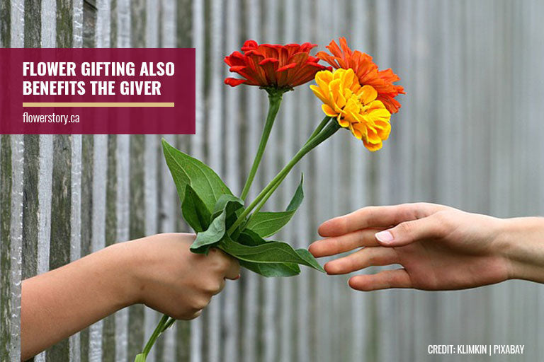 Flower gifting also benefits the giver