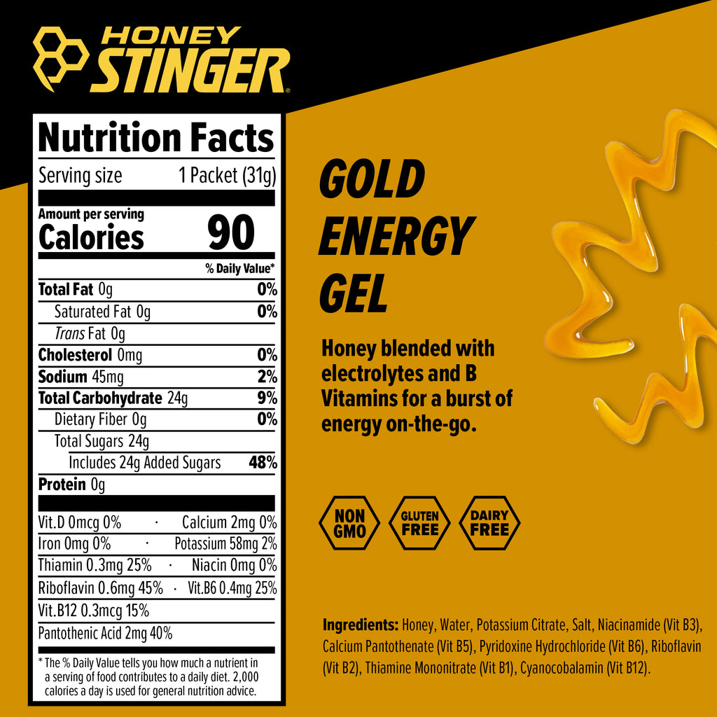 Honey Stinger Gold Energy Gel Nutrition Facts