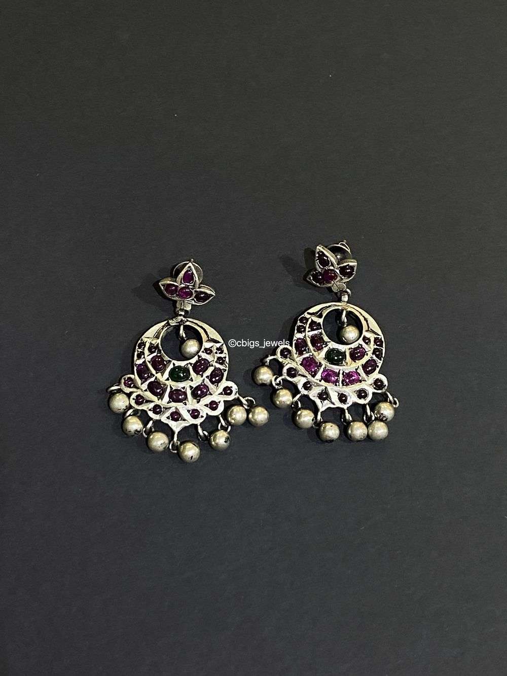 silver chandbali earrings