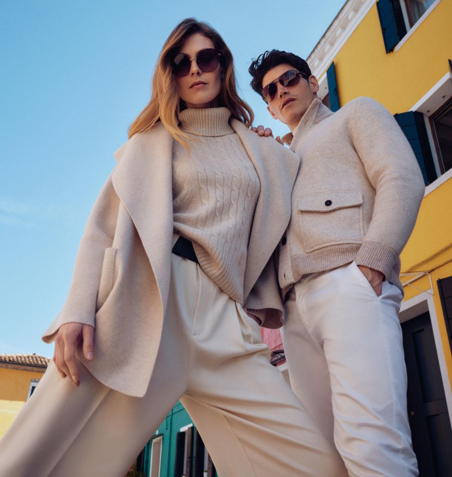 Couple in Burano, Venice in N.Peal Cashmere
