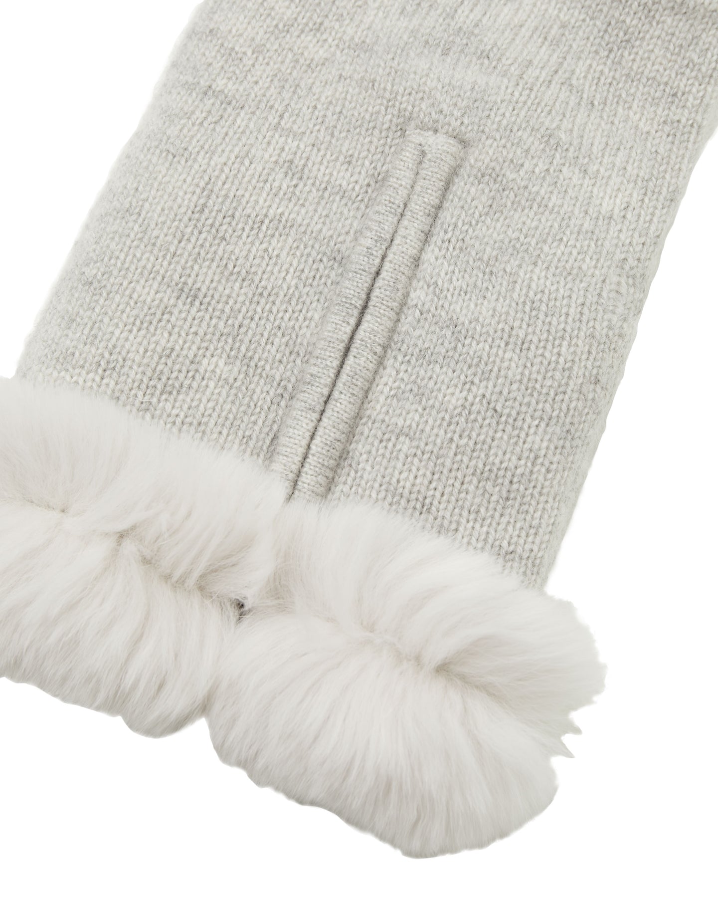 N.Peal Fur And Cashmere Gloves Fumo Grey Snow Grey