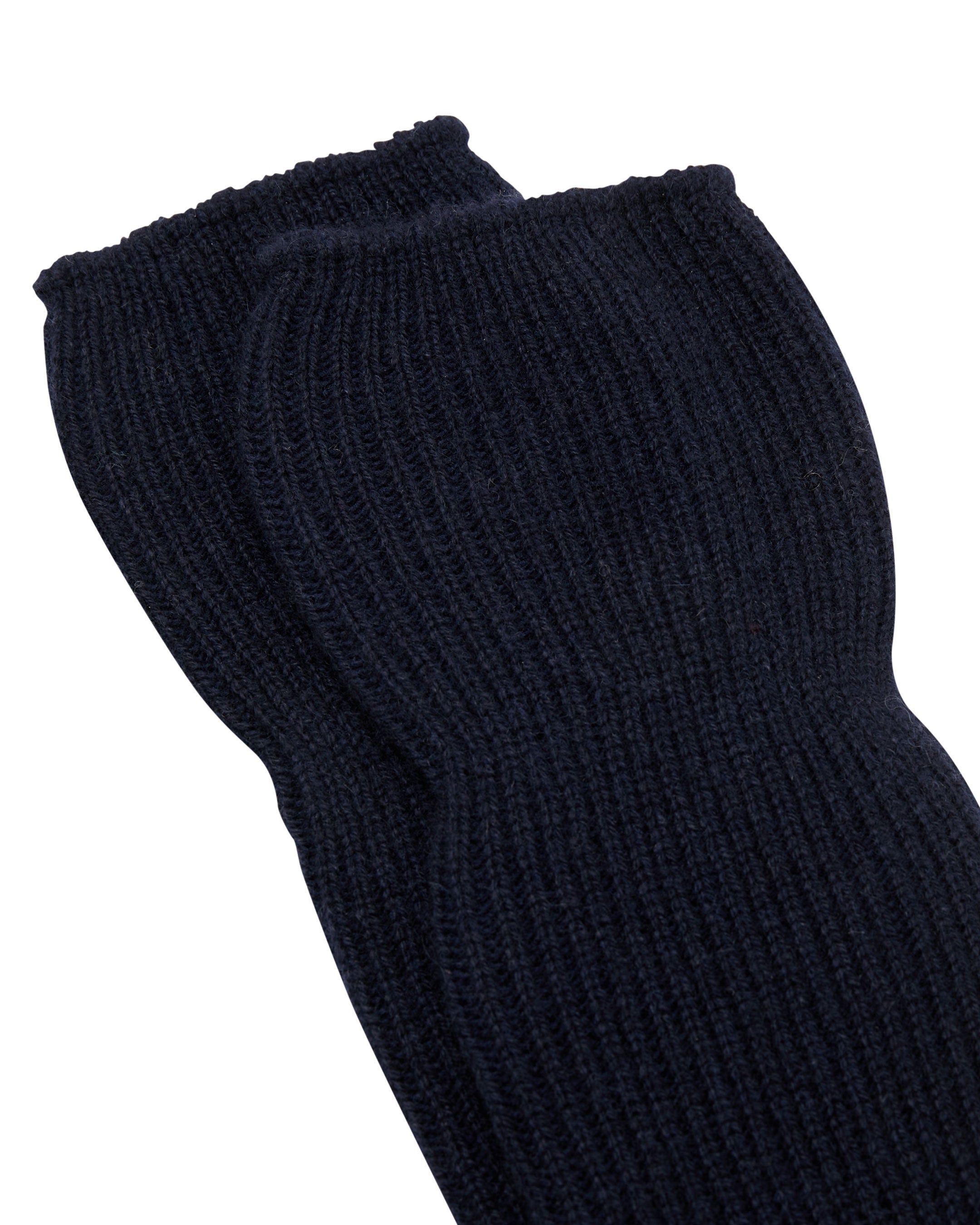 Unisex Cashmere Rib Bed Sock Navy Blue