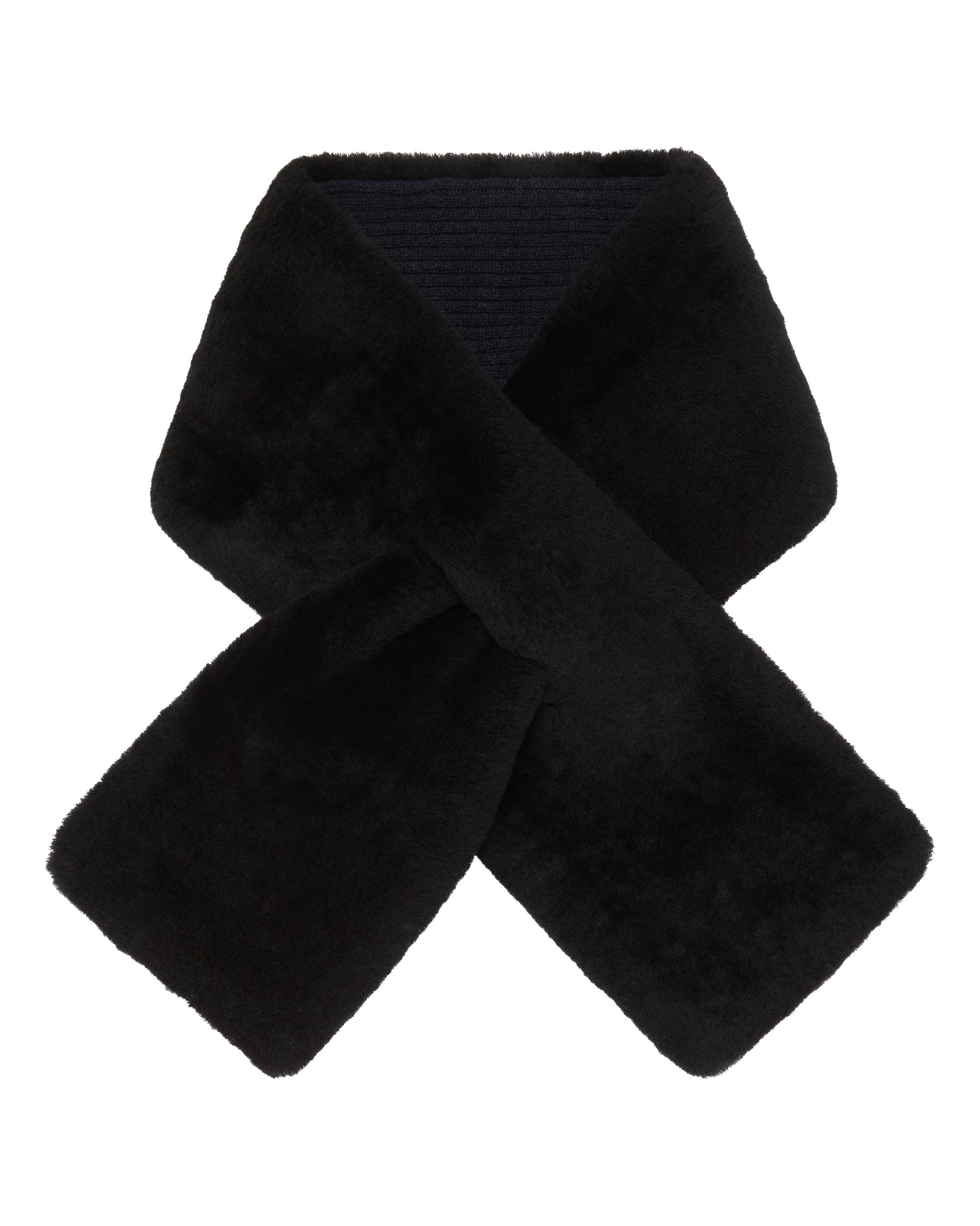 Unisex Shearling Neckwarmer Navy Blue