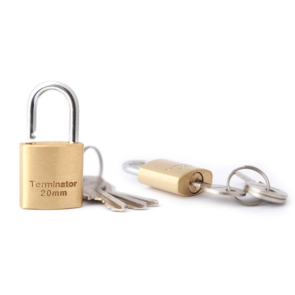 
                
                    Load image into Gallery viewer, Terminator Brass Pad Lock 20MM
                
            