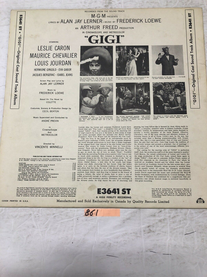 Gigi Motion Picture Soundtrack Album Vinyl LP Album