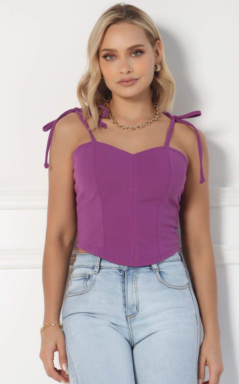 Blusa Purpura Tiras - Navissi Clothing ♡