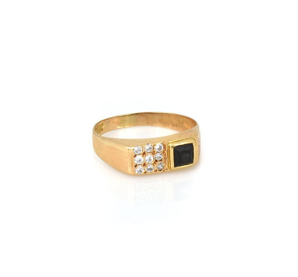 de oro para mujer diseño chevalier con 9 piedras blancas y 1 negra - de oro - Cadenas de oro - Pulseras de oro - Aros de oro inticash.com