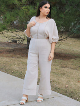 Sweet Romance Crinkle Gauze Jumpsuit