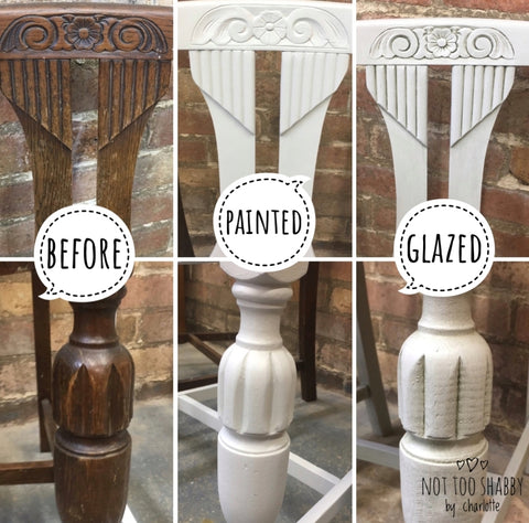 The process of applying glaze to furniture 