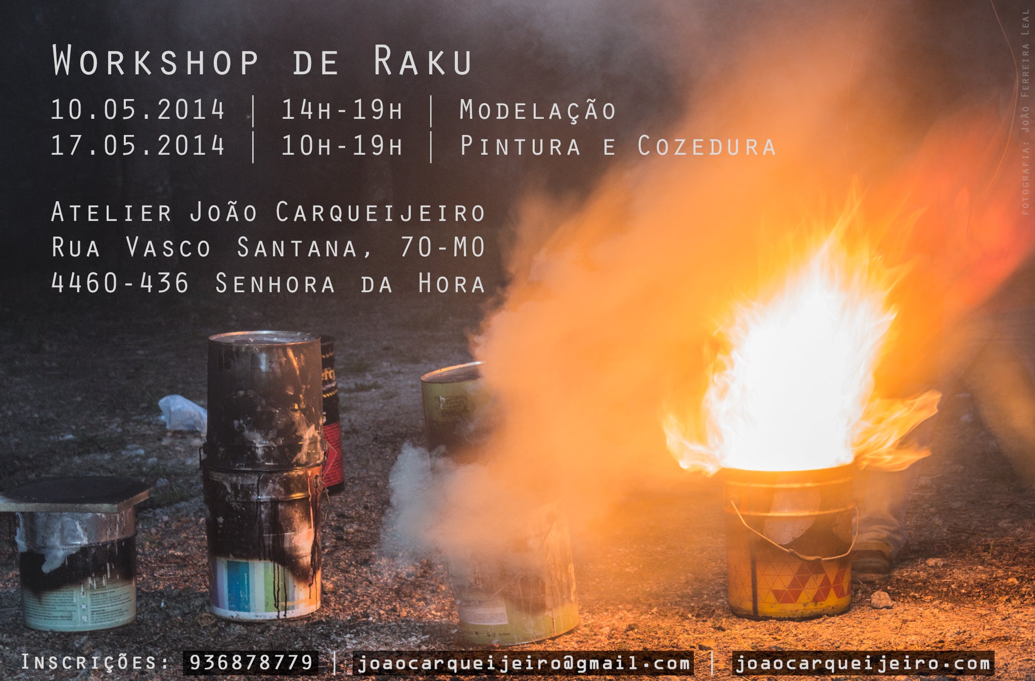 Promotional poster for João Carqueijeiro's ceramic workshop