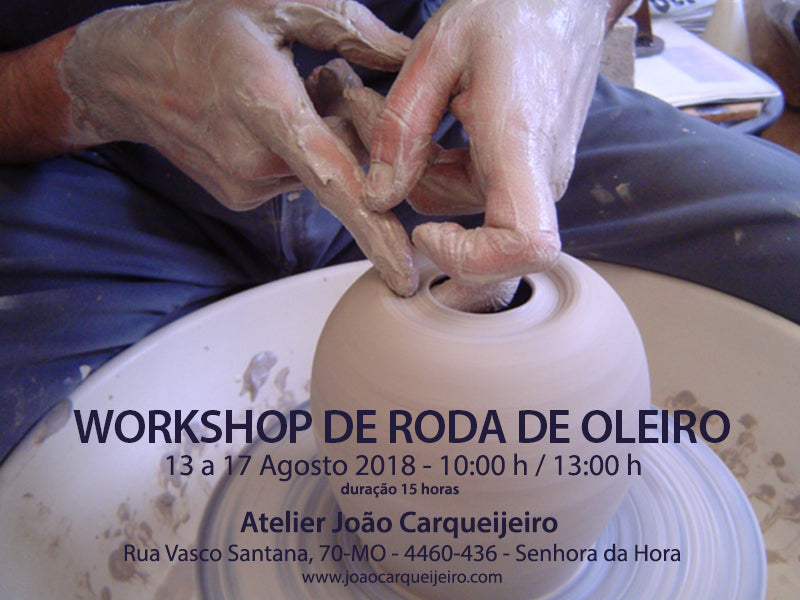 Promotional poster for João Carqueijeiro's ceramic workshop